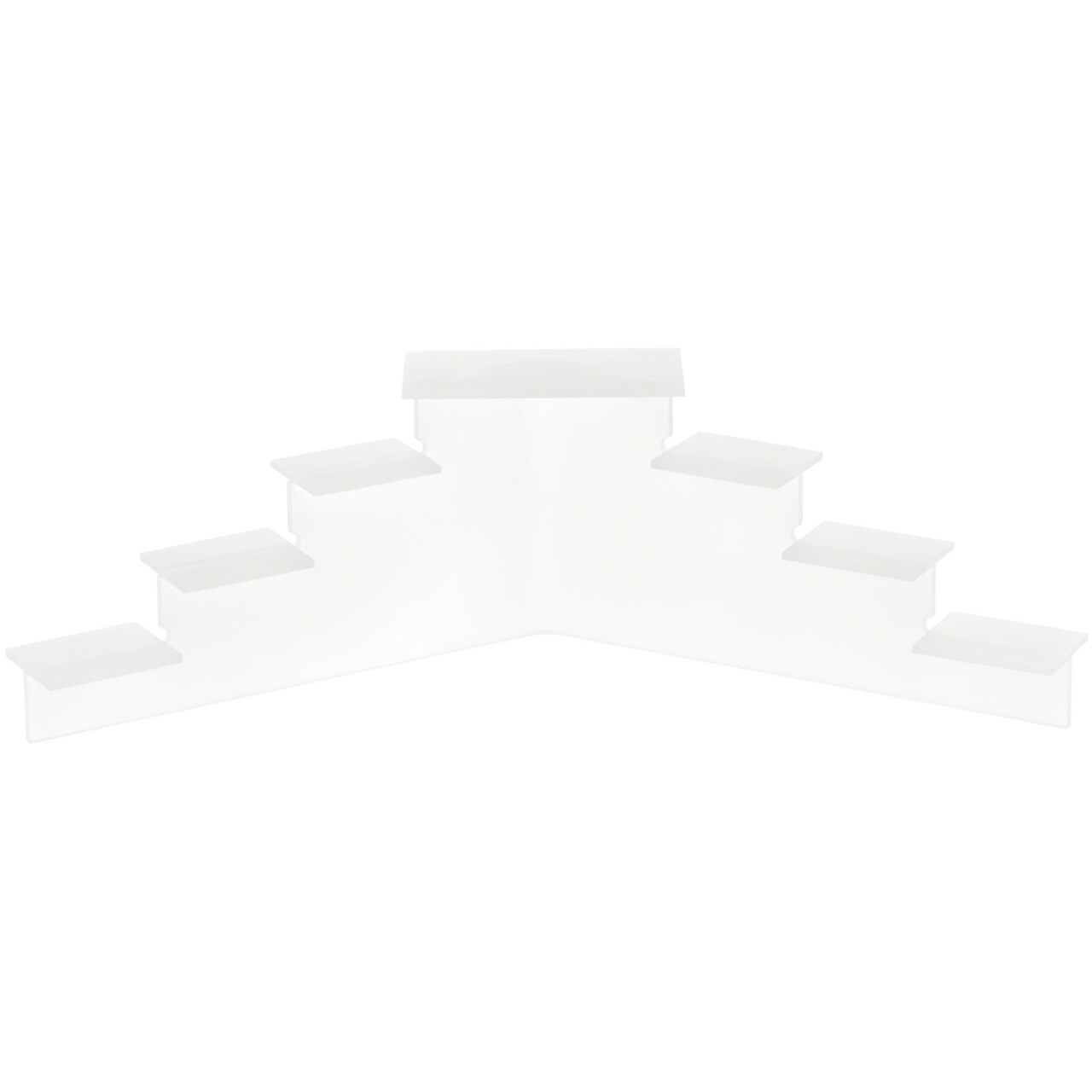 Plymor Frosted Acrylic 7-Item Mini Display Stairs, 4.125" H x 14.75" W x 6" D